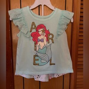 Disney Little Mermaid shorts set girls size 5